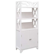 FAMIROSA Armadietto da Bagno Bianco 46x24x116 cm, Legno di Paulownia