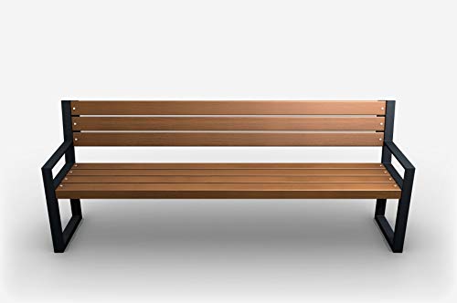 Sellon - Panchina da giardino in acciaio massiccio e legno di palissandro, telaio da giardino Londra