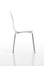 CLP Set 8 Sedie Impilabili Diego in Legno Robusto I Sedia Attesa con Telaio in Metallo I Sedia Ergonomica E Facile da Pulire, Colore:Bianco