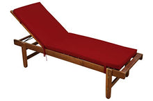 STOF - Materassino sfoderabile, 55 x 180 cm, 100% microfibra, fissaggio a clip (lettino prendisole in legno non incluso), colore: Rosso