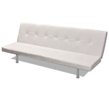 Festnight Adjustable Bed Sofa with Two Pillows Divano Letto Regolabile in Ecopelle/Similpelle/Pelle Artificiale con Due Cuscini da Soggiorno 168 x 77 x 64 cm Bianco/Nero