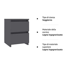 vidaXL Comodino Moderno Elegante Robusto con Cassetti Portaoggetti Armadietto Comò Cassettiera Versatile Grigio 30x30x40 cm in Truciolato