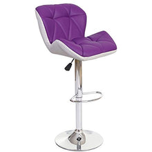 Mendler Sgabello con poggiapiedi HWC-A92 Acciaio Cromato Ecopelle Viola