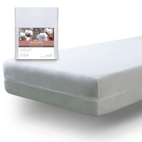 Tural - Fodera coprimaterasso con cerniera. Spugna 100% cotone. Matrimoniale 160x190/200cm