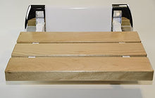 Sedile da doccia pieghevole con seduta in legno di faggio naturale – carico massimo 150 kg per il bagno – Sgabello da doccia con fissaggio a parete
