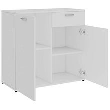 XHCP Credenza, Comodino, Comodino, cassettiera per la casa Soggiorno Camera da Letto Bianco Lucido 80x36x75 cm truciolare