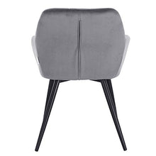 WOLTU BH93dgr-1 Poltroncina Camera da Letto in Velluto Grigio Scuro, Sedia Sala da Pranzo con Braccioli Gambe in Metallo