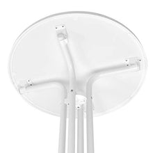 Beautissu Sylt Gastro Tavolo Alto Pieghevole Ø 70 cm Tavolo Bar Esterno Bianco - Tavolino da Bar o da Cucina Rotondo per bistrot e Pub - Tavolo da Giardino - Resistente al Calore e ai Graffi