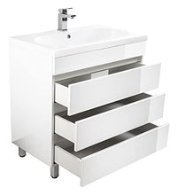 Mobile bagno a terra Talis 70 bianco lucido , 3 cassetti senza maniglie