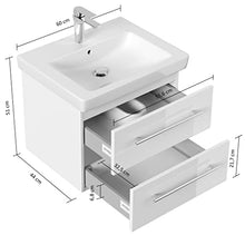 Mobile bagno con lavabo Villeroy & Boch Subway 2.0 60cm nero satinato