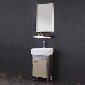 ZTGL Mobile Lavabo con Lavabo e Specchio, Mobile Lavabo da Terra, Mobile Bagno, Mobile Lavabo 480 x 830 mm,D'oro