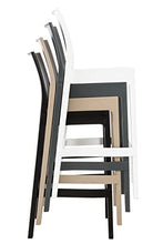 Sgabello Bar Maya Impilabile In Polipropilene I Sgabello Outdoor Con Schienale I Sedia Sgabello Alta In Plastica Alt. 75 CM, Colore:bianco