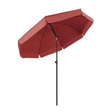 Sekey® Ombrellone Ø 240 cm Tondo Ombrello Parasole da Esterno da Giardino da Spiaggia Rosso Protezione Solare UV25+