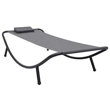 Tidyard Lettino Prendisole, Lettini da Giardino, Sedie a Sdraio da Giardino in Acciaio 200x90 cm Grigio