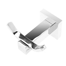 YINETTECH - Portasciugamani Doppio Gancio per Accappatoio con Accessori di Montaggio, Quadrato, Solido in Acciaio Inossidabile 304, Moderno, Cromato, Asciugamano di Rivestimento da Parete per Bagno