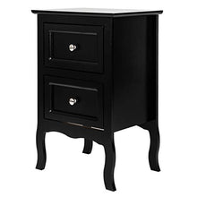 ZZFF Camere da Comodino a Due Piani in Stile Paese Grande Comodino Nero (Color : Black)