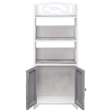 FAMIROSA Armadietto Bagno Grigio e Bianco 46x24x116cm Legno di Paulownia