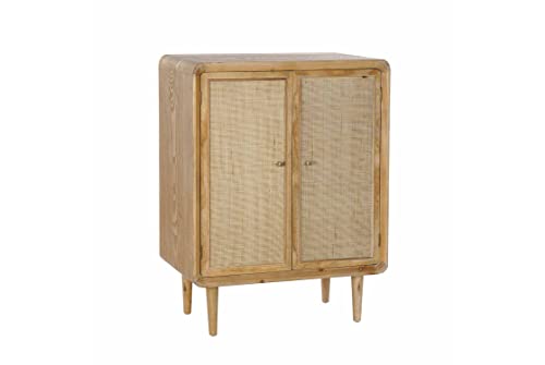 Venditadimobilionline - CREDENZA IN LEGNO -RATAN NATURALE 80 X 40 X 105 CM
