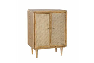 Venditadimobilionline - CREDENZA IN LEGNO -RATAN NATURALE 80 X 40 X 105 CM