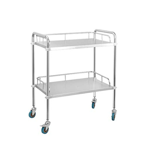 Duan hai rong DHR- Surgical Carrello Bagagli, Strumento Carrello Tavolo, 2 Tier Acciaio Inossidabile Medical Supplies Trolley, Heavy-Duty Caster con Brake Bagagli Servizio di Bellezza Trolley
