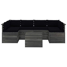 FAMIROSA Set Divani da Giardino su Pallet 7 pz con Cuscini Massello Pino-1990