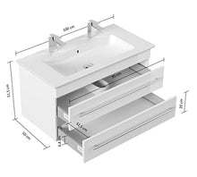 Mobile bagno ,lavabo Villeroy & Boch Venticello 100cm rovere chiaro,doppio