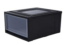 Amazon Basics, Torre, Organizzatore di stoccaggio in plastica con cassetti, 30 L, impilabile, maniglia multifunzionale, robusto, soggiorno, camera da letto, ufficio - Maxi cassetto MD M - Nero