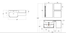 Mobile da bagno Misura: L.120 P.36 cm Finitura: Rovere Tabacco Top: Semincasso in Politek con vasca integrata, cassetti, specchio con luci a led come da foto - 100% made in Italy