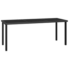 FAMIROSA Tavolo da Pranzo da Giardino Nero 180x70x73 cm in Polyrattan