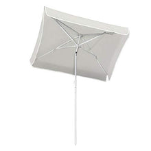 LZQ - Ombrellone rettangolare 185 x 140 cm, da giardino, altezza regolabile: 135 cm ~ 225 cm, colori: grigio scuro/beige/tortora/blu.