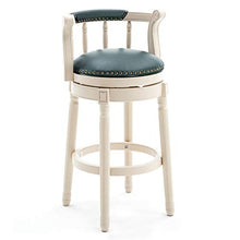 Sedia da Bar in Legno Massello con Schienale Seggiolone per La Casa Seggiolone Bar Girevole in Pelle retrò Leggero Sedia da Bar in Legno Massello (Color : C, Size : 55 * 55 * 96cm)