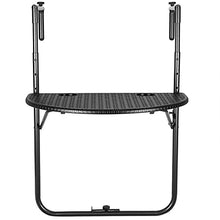 PrimeMatik - Tavolino semicircolare Regolabile per Balcone 60x39cm Nero
