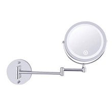 MNBVC Specchio per Trucco, Specchio da Barba per Bagno Specchio per Trucco Illuminato A LED A Parete con Ingrandimento 10X, Batteria O Luce da Specchio Bifacciale Regolabile Ed Estendibile Alimentata