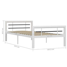 mewmewcat Giroletto con Struttura in Metallo Bianco e Nero, giroletto in Metallo per cameretta Stile Moderno Pratico per Famiglie 212 x 97,5 x 65,5 cm