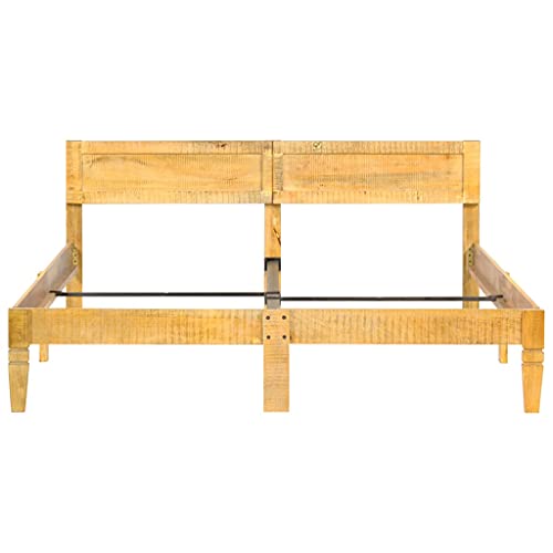Montloxs Struttura Letto per Camera da Letto in Legno massello di Mango, Pratico giroletto per Famiglie in Stile Moderno 205 x 165 x 73 cm (Lunghezza x Larghezza x Altezza)-Colore 1