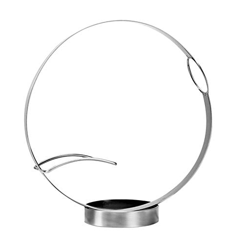 Portabottiglie da tavolo retrò Display Organizer Soggiorno Bicchieri da appoggio Supporto rotondo Supporto da bar Cucina per bottiglia singola Acciaio inossidabile Decorazioni per la casa(Argento)