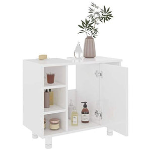 Festnight Armadietto da Bagno Mobile a Terra Sottolavabo in Truciolato con Ante e 7 Ripiani 60x32x53,5 cm -Disponibile in Tanti Colori Diversi