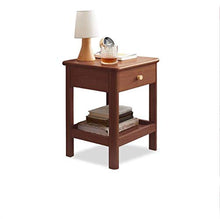 Outtw Comodino,Tavolino Laterale Tavolino di estremità del Look di Legno, Comodino del Tavolo Quadrato con Vano Aperto Retro, Comodino di Stoccaggio dello Scaffale con 1 Cassetto (Color : Natural)