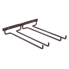 DOITOOL portabicchieri per bicchieri di vino a doppia fila, mensola per bicchieri di vino, in ferro, da appendere a testa in giù, per bicchieri di vino, ripiano per espositori (bronzo opaco)