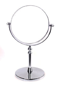 HIMRY Doppia Faccia Specchi da Trucco, Ingranditori 10X con Piedistallo, 14,7 cm 6 Pollici Specchio da Tavolo, Specchio Bagno per Trucco e Rasatura, Cromato, KXD3106-10x