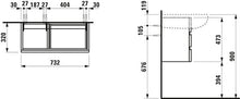 Esecuzione Il Bagno ALESSI One Vanity, per lavabo 814975, 475x730x322, 2 cassettiere, colorazione: Laccato Bianco - H4244700976311