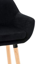 CLP Sgabello Bar Grant In Velluto Sfoderabile I Sedia Alta Cucina In Legno Di Faggio Con Cuscino Removibile, Colore:nero