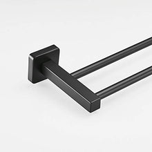 Porta asciugamani con finitura nera doppia ferrovia 50 cm Bagno/Cucina Accessori In Acciaio Inox Portasciugamani Base Quadrato Elegante Stile Antico Leekayer
