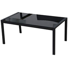 Outsunny Set 4 Pezzi Salotto da Esterni con 2 Sedie, Divano e Tavolino | Mobili da Giardino in Rattan e Acciaio Nero