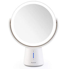Auxmir Specchio Trucco LED, Specchio Ingranditore 10X/1X a Doppia Faccia, Luminosità Regolabile a 5 Livelli, Rotazione a 360 °, Specchio da Tavolo Ideale per Trucco, Rasatura, Cura del Viso