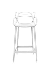 Kartell Masters Stool Sgabello, Tecnopolimero termoplastico Riciclato con Carica Minerale e Trattamento Soft-Touch, Bianco, H. 65