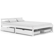 SKM Giroletto con 4 Cassetti Bianco in Massello di Pino 140x200 cm (40.1kg)