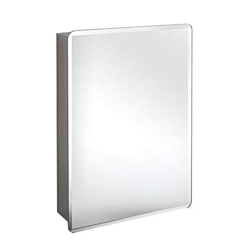 Bathroom mirror-Jack Montaggio a Parete Acciaio Inossidabile Armadietto a Specchio,Multiuso Conservazione Organizzatore Mobiletto da Muro con Porta Singola,400X600X130mm
