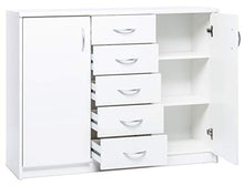 AVANTI TRENDSTORE - Comó in Legno Laminato, con 2 Ante e 5 cassetti. Dimensioni Lap 109x85x35 cm (Bianco Opaco)