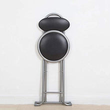 JCXOZ-Sedia Pieghevole Semplice Legno Solido Sgabello, Sedia Pieghevole Rotondo Nero Imbottito Pieghevole seggiolone Prima Colazione Cucina Sgabello sede Morbida Portatile